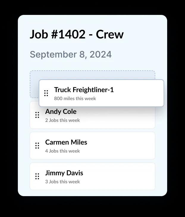 dashboard for scheduling and dispatch management