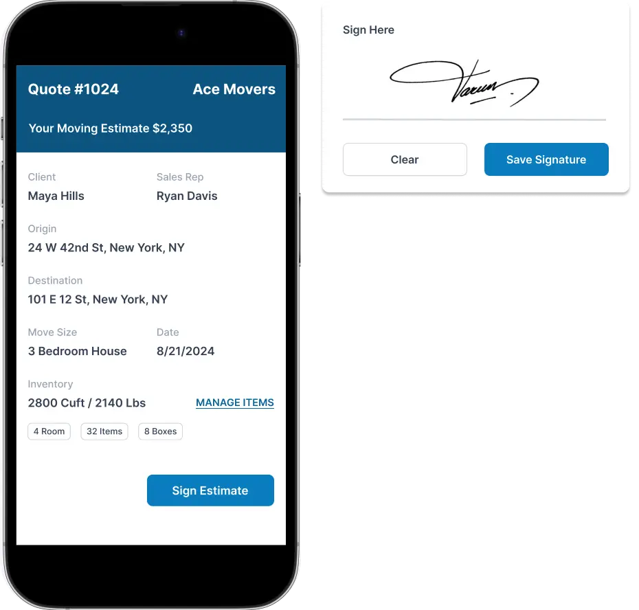 beautifully designed estimate on a mobile device